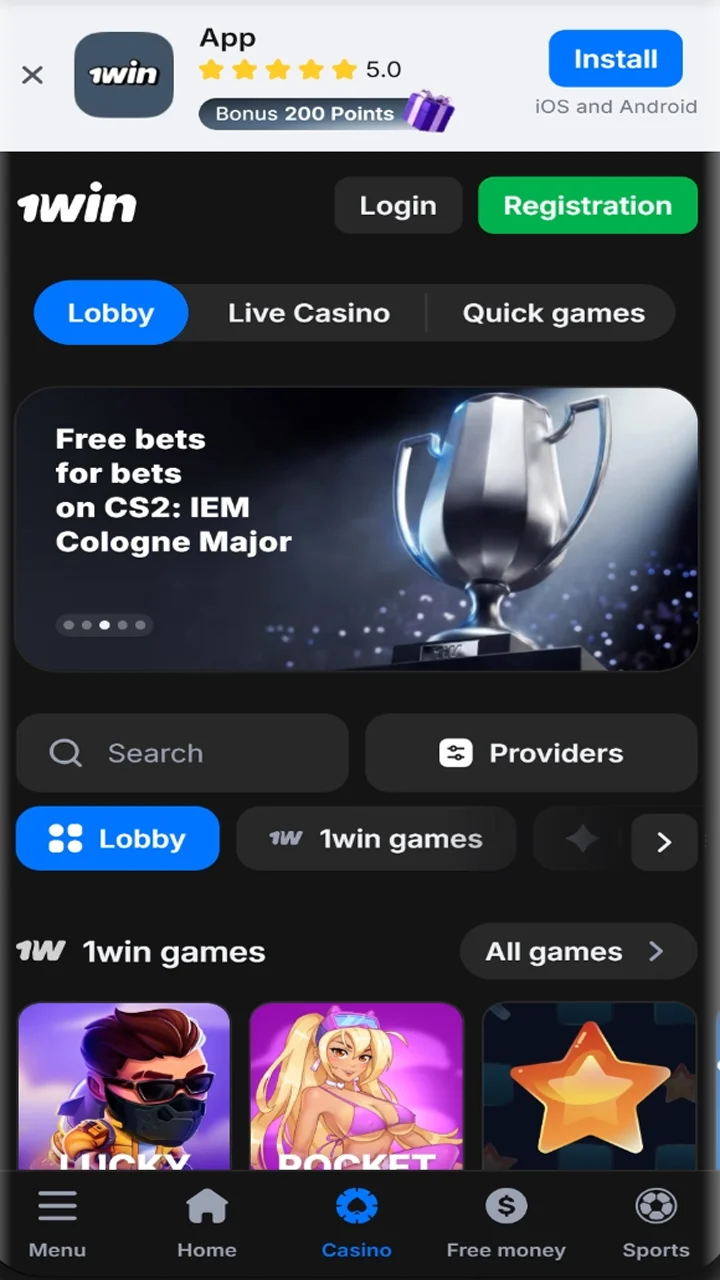 Step 1: Initiate the 1win apk download