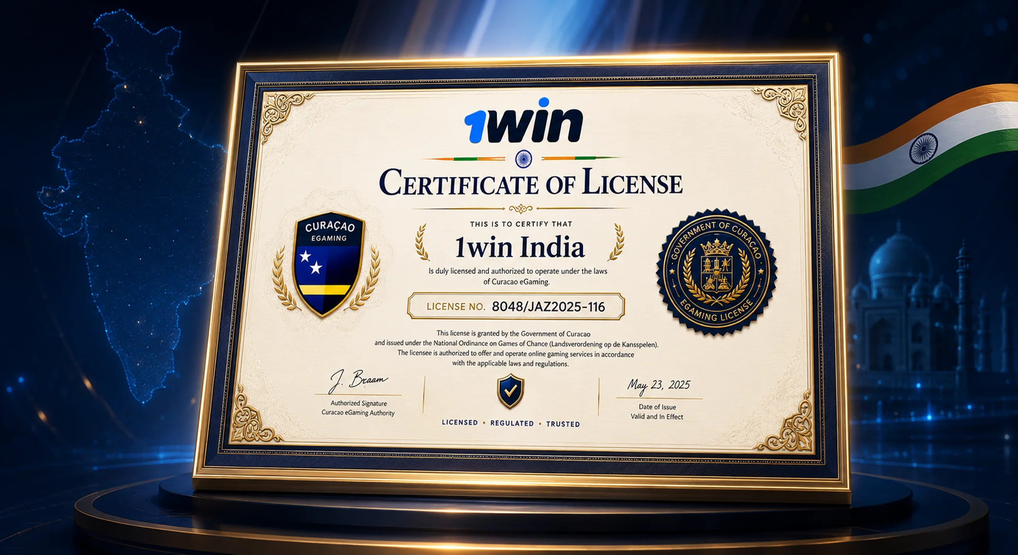 The legal and certified 1win official website in India.