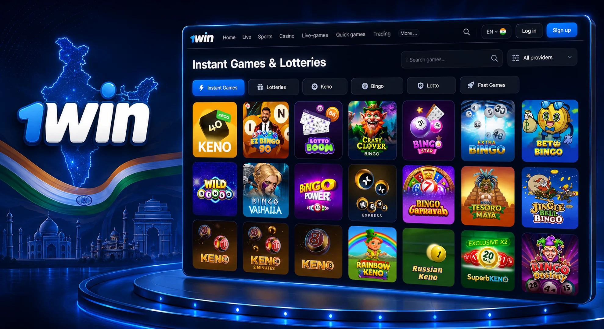Play 1 win lottery win with quick draws and quick wins.