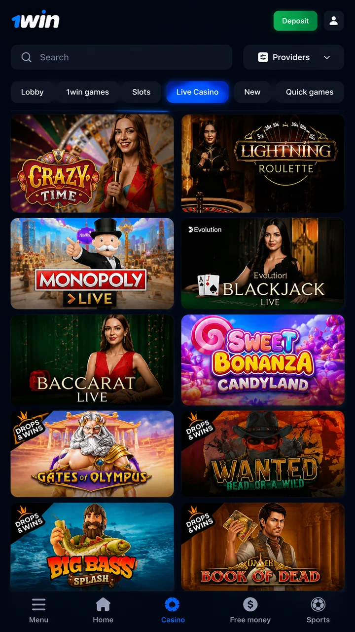 Play at 1win Casino and start winning.